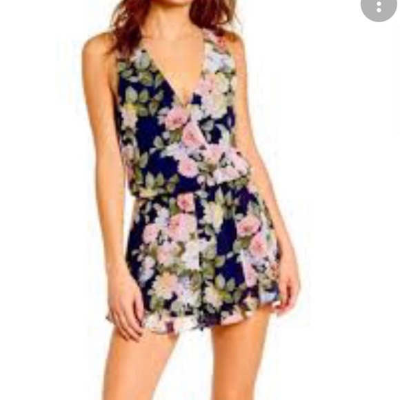 Show Me Your Mumu Floral Shorts Romper - Picture 1 of 5